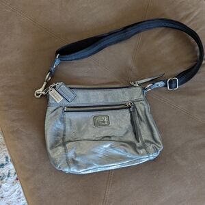 Coach Silver Crossbody Bag with Adjustable Strap